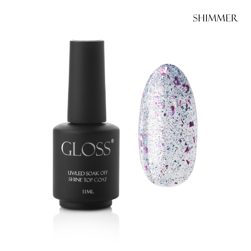 GLOSS Shine top coat Shimmer toplar, 11 ml